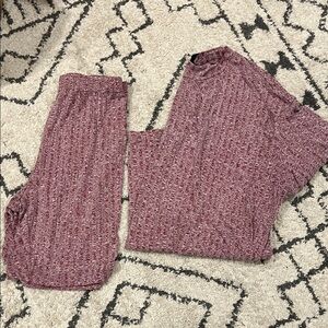 SHEIN Pink Textured Pajama Set